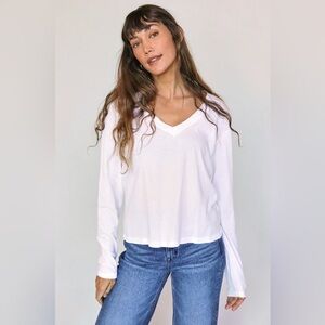Perfectwhitetee Jimi White Long Sleeve Tee Sz Small